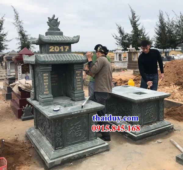 Làm 42 lăng mộ hai đao hai mái bằng đá xanh rêu đẹp tại Thái Nguyên
