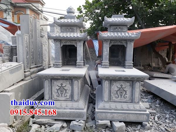 Lăng mộ hai mái hai đao bằng đá giá rẻ thiết kế đơn giản bán tại An Giang