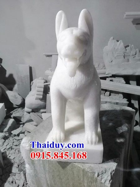 Mẫu  20 chó cảnh bằng đá trắng tự nhiên cao cấp tinh xảo tại Hà Tĩnh