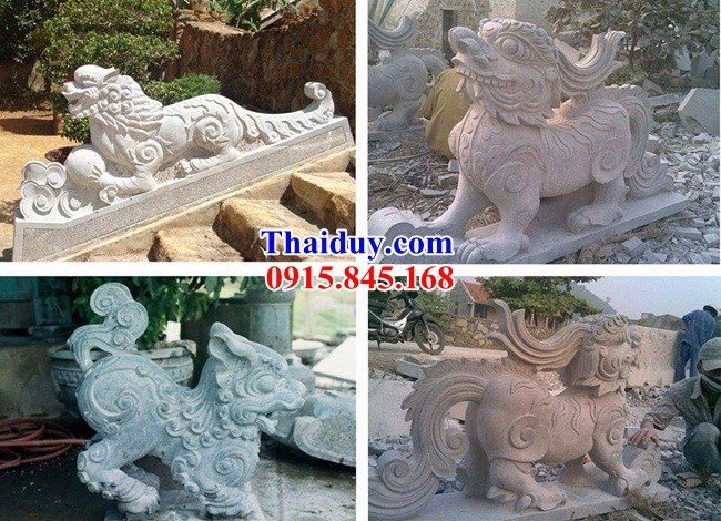 Mẫu 5 tượng nghê đá kích thước phong thủy đẹp tại Bắc Giang