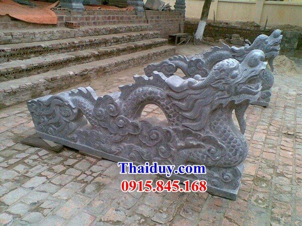 Mãu ảnh rồng đá bậc thềm nhà thờ họ cao cấp điêu khắc tinh xảo đẹp tại Bình Thuận