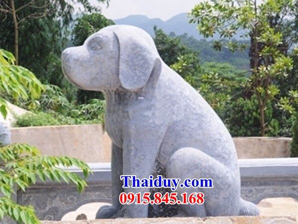 Mẫu chó trấn yểm canh cổng đình đền chùa miếu bằng đá Thanh Hóa bán chạy nhất tại Hòa Bình