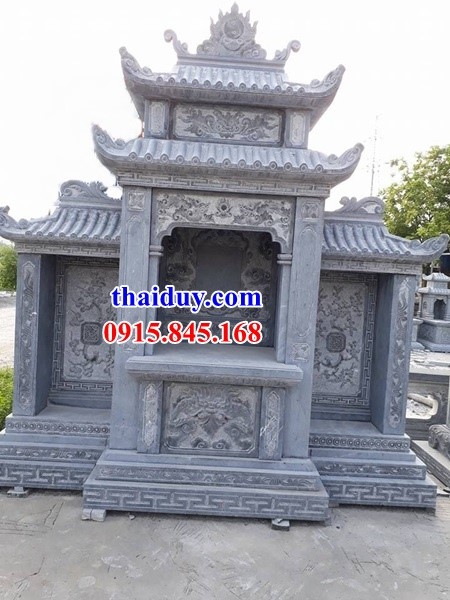 Mẫu lăng mộ hai đao thờ chung gia đình họ tộc bằng đá xanh tự nhiên bán giá tốt tại Thanh Hóa