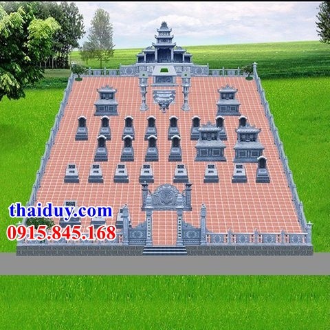 Mẫu thiết kế lăng mộ ba mái thờ chung gia đình dòng họ bằng đá tại Quảng Ninh