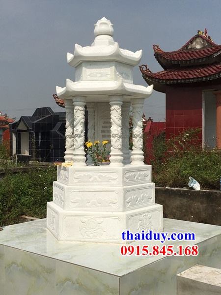 Thi công 37 lăng mộ hai đao hình lục lăng bằng đá trắng cao cấp tại Bắc Giang