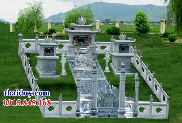 Thiết kế lăng mộ hai mái nghĩa trang gia đình bằng đá tự nhiên giá thành hợp lý tại Quảng Trị
