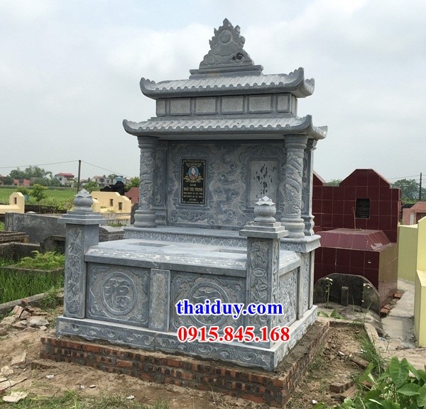 Xây 46 lăng mộ hai mái đơn giản thờ ông bà bố mẹ bằng đá mỹ nghệ Ninh Bình tại Điện Biên
