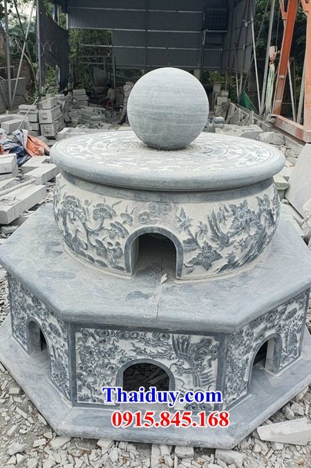 22 mộ bát giác lục lăng hiện đại bằng đá chạm khắc tứ linh tinh xảo bán chạy nhất