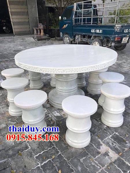 7 mẫu bộ bàn ghế bằng đá trắng cao cấp bán chạy nhất tại Bắc Giang