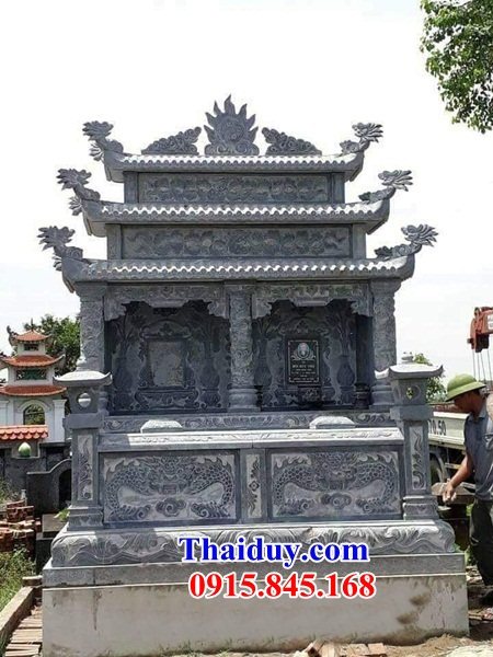 Địa chỉ bán mộ đôi gia đình ba mái thờ ông bà bằng đá đẹp nhất thị trường