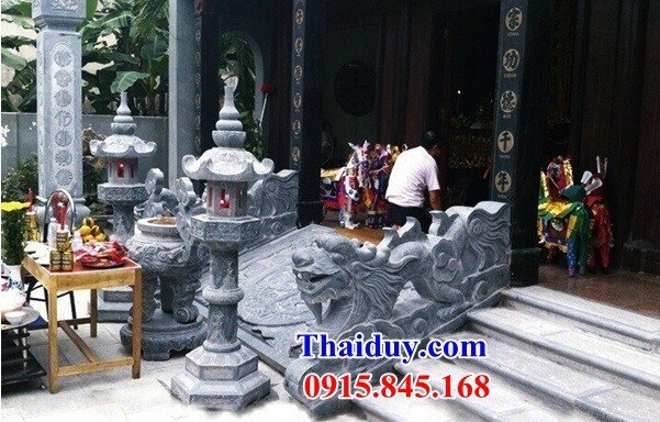 Hình ảnh rồng đá xanh bậc tam cấp đình đền chùa cao cấp đep tại Việt Nam