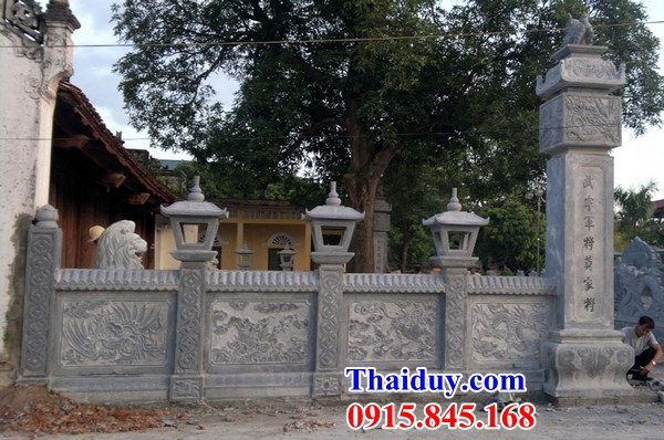 Hình ảnh thiết kế lan can tường rào bằng đá khối cao cấp Thanh Hóa