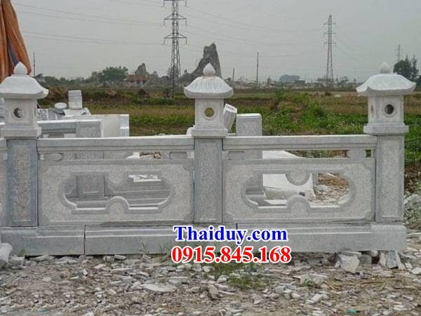 Hình ảnh thiết kế lan can tường rào đình chùa đền miếu bằng đá khối cao cấp thiết kế đơn giản