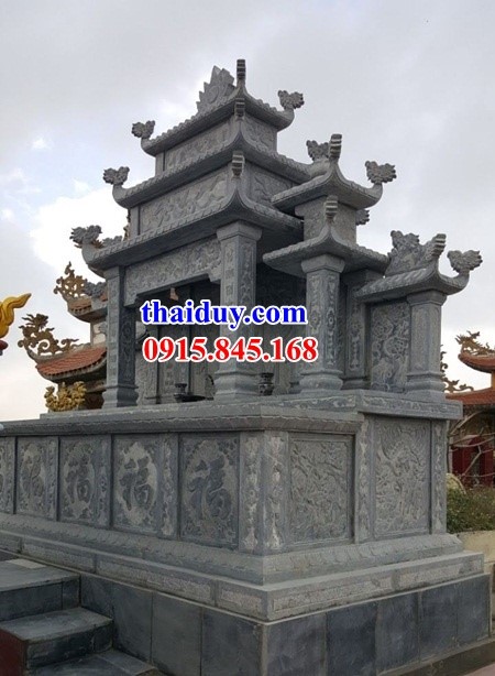 Làm 25 mộ đôi ba mái thờ chung gia đình bằng đá mỹ nghệ Ninh Bình bán tại Đồng Tháp