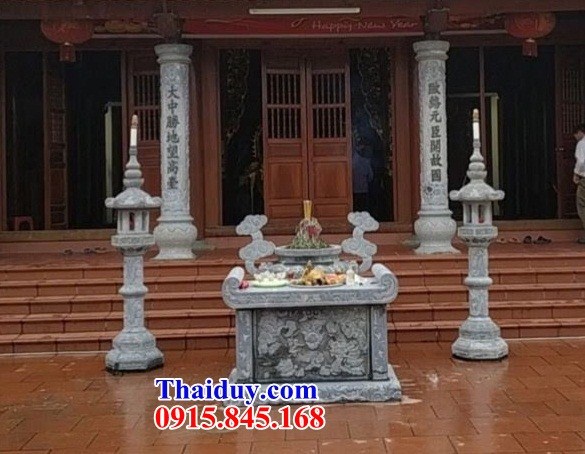 Mẫu bàn lễ ngoài sân đình đền chùa bằng đá xanh tự nhiên bán chạy nhất