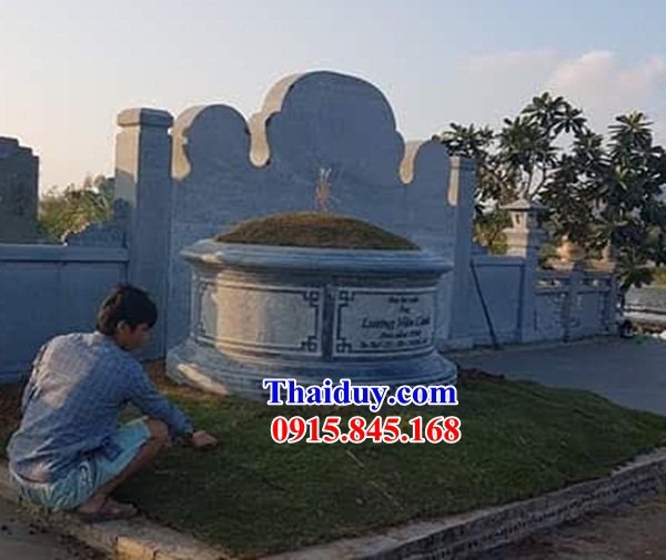 Mẫu mộ đá hình tròn kích thước chuẩn phong thủy