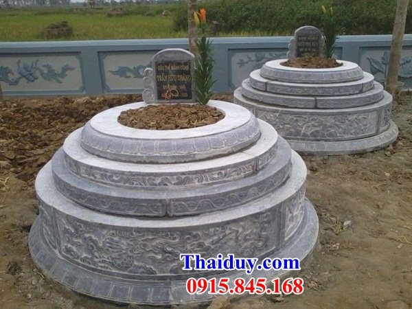 Mẫu mộ đá xanh tự nhiên hình tròn kích thước chuẩn phong thủy bán chạy nhất năm 2021