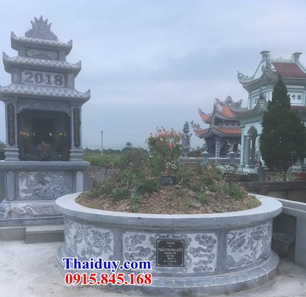Mẫu mộ hình tròn bằng đá Ninh Bình kích thước lớn bán chạy nhất