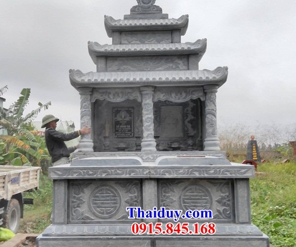 Bán báo giá lăng mộ đôi ba mái bằng đá mỹ nghệ đẹp tại Bình Thuận