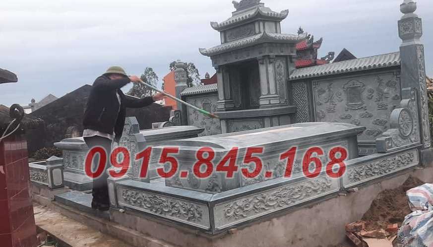 Bán báo giá lăng mộ đôi gia tộc ba má bằng đá mỹ nghệ đẹp tại Bình Thuận