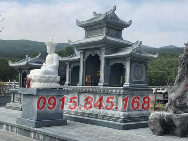 Bán báo giá lăng mộ đôi quây úp chụp kim tĩnh bằng đá mỹ nghệ đẹp tại Bình Thuận