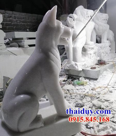 Mẫu chó đá cảnh trắng kích thước chuẩn phong thuỷ cao cấp tại Phú Thọ