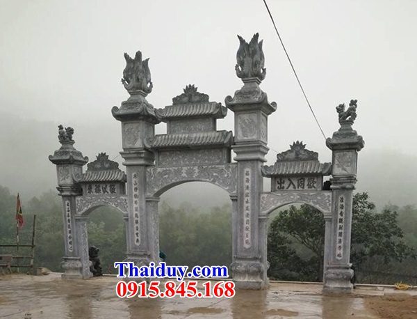 Mẫu cổng tam quan bằng đá tự nhiên kích thước chuẩn tại Thái Bình