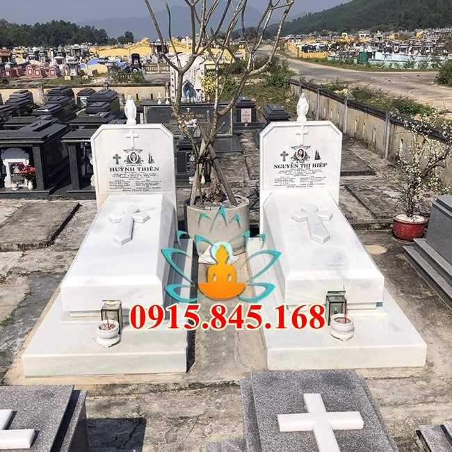33 Mẫu mộ đá trắng muối tự nhiên đôi bán tại Hà Nội - Hải Phòng