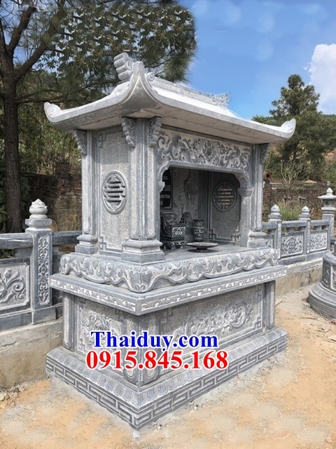 Ban bàn thờ nhà linh cột thiên đài bằng đá xanh