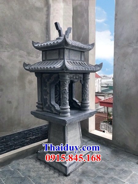 Cột thiên đài nhà linh bàn thờ thiên địa thờ thần linh thổ địa hai mái che