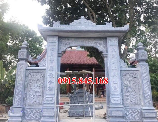 Mẫu Cổng Đá Đẹp - Cổng từ đường gia tiên bằng đá Ninh Bình Thanh Hoá
