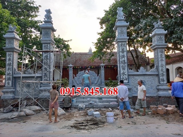 Mẫu Cổng đá đẹp - Cổng tam quan tứ trụ đồng trụ ngũ quan Ninh Thuận Bình Thuận