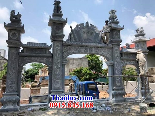 Mẫu cổng đá đình đền chùa miếu đẹp - cổng tam quan tứ trụ