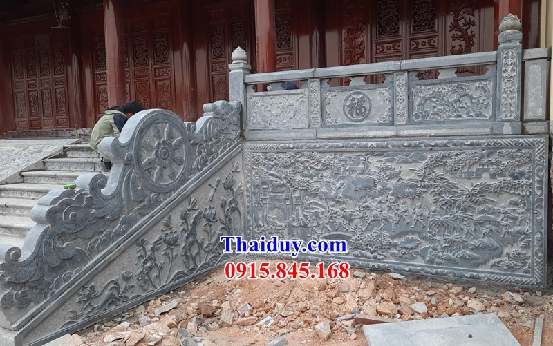 Mẫu lan can tường rào đá - Đình Chùa Miếu đẹp 2022 tại Đắk Nông Lâm Đồng