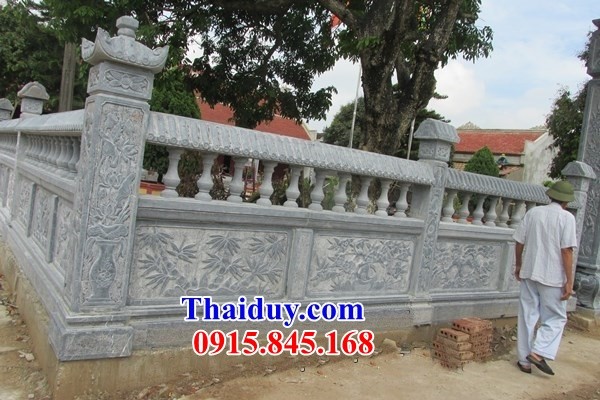 Mẫu lan can tường rào đá - Đình Chùa Miếu đẹp 2022 tại Hà Nội Hải Dương