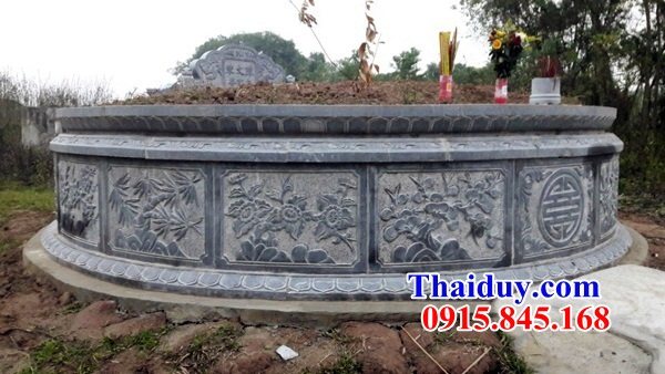 Mẫu mộ đá tròn - lăng mộ đá ông bà ba má đẹp cất để cốt đẹp Gia Lai Kom Tum