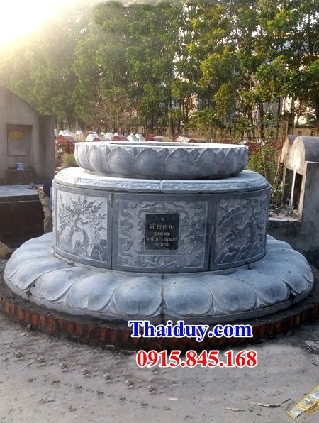 Mẫu mộ đá tròn - lăng mộ đá ông bà ba má đẹp cất để cốt đẹp Hà Nam Quảng Nam
