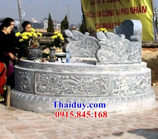 Mẫu mộ đá tròn - lăng mộ đá ông bà ba má đẹp cất để cốt đẹp Ninh Thuận Bình Thuận