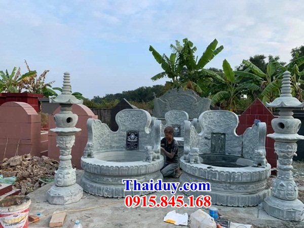 Mẫu mộ đá tròn - lăng mộ đá ông bà ba má đẹp cất để cốt đẹp TP Hồ Chí Minh Đồng Nai