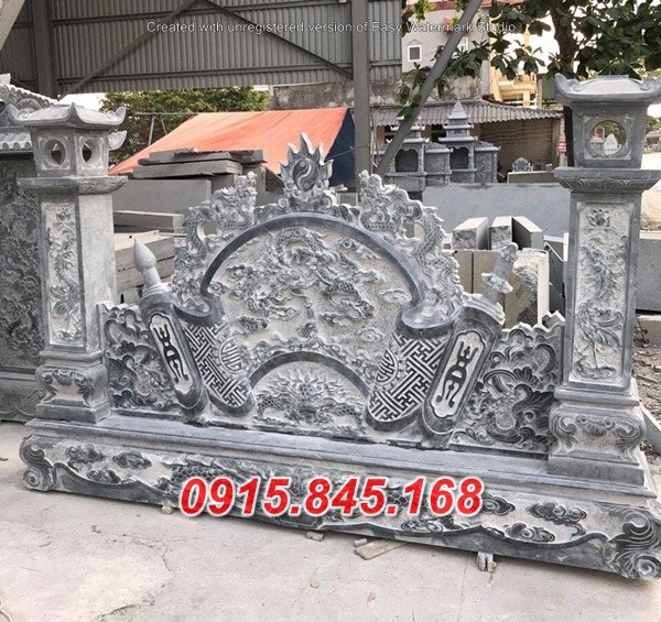 02+ Bắc giang nhà thờ họ cột cổng cuốn thư đá bình phong từ đường