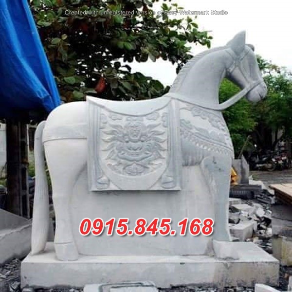 Mẫu ngựa đá nguyên liền khối tượng ngựa lăng mộ nghĩa trang nhà thờ từ đường