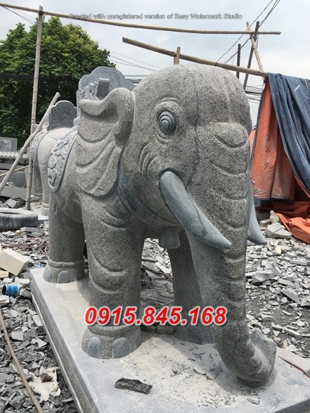 Mẫu voi đá chạm điêu khắc tinh xảo tượng voi phục phong thuỷ đình chùa miếu nhà thờ từ đường