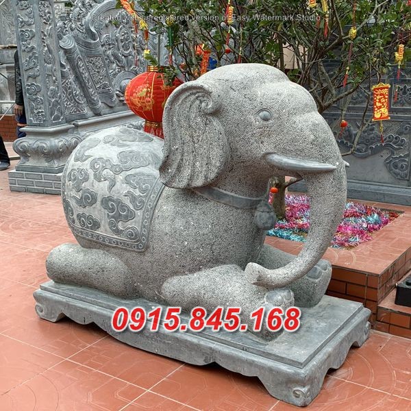 Mẫu voi đá mỹ nghệ ninh bình tượng voi phục phong thuỷ đình chùa miếu nhà thờ từ đường