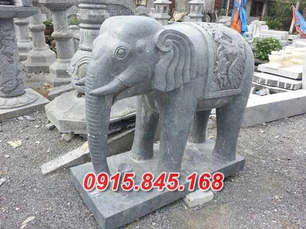 Mẫu voi đá xanh ninh bình tượng voi phục thờ đình đền chùa miếu nhà thờ từ đường