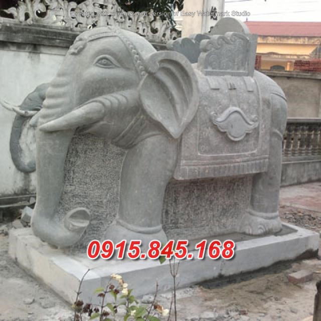Mẫu voi đá xanh phong thuỷ tượng voi phục thờ đình đền chùa miếu nhà thờ từ đường