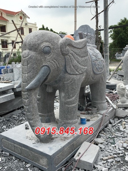 kiểu dáng voi đá tượng voi nhà thờ họ từ đường đình chùa