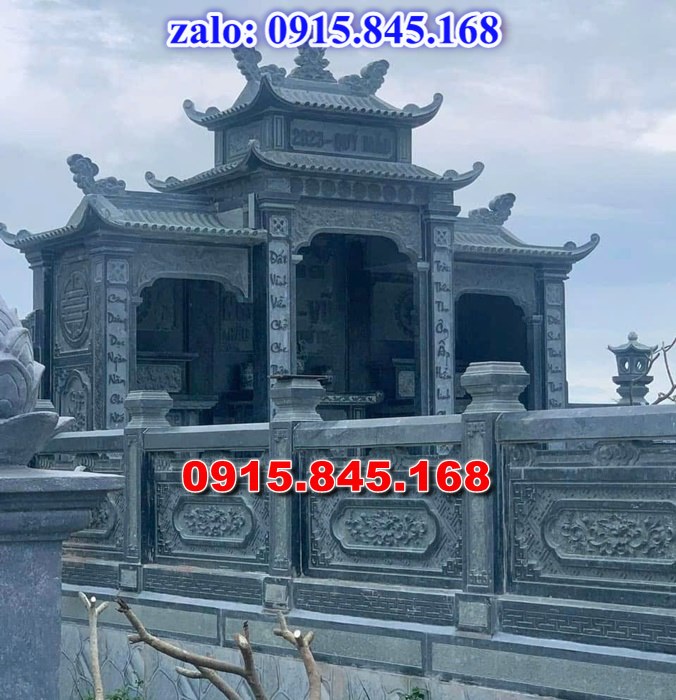 nhà mồ tiền chế, nhà mồ xây làm bằng đá, kích thước nhà mồ, kiểu dáng nhà mồ, nhà mồ có mái che, nhà mồ miền tây, lan can tường bao hàng rào nhà mồ, cuốn thư bức bình phong nhà mồ, nhà mồ để thờ hũ lọ tro cốt đá, nhà mồ ông bà bố mẹ gia đình ba má, mồ mả bằng đá.