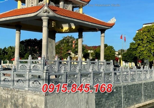 07+ Mẫu hàng rào nhà mồ đá đẹp lăng mộ gia tộc tổ tiên dòng họ