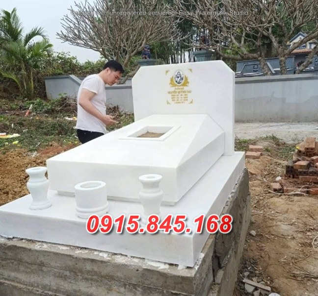 55+ Mẫu mộ đá trắng tự nhiên bán sẵn đẹp - hiện đại