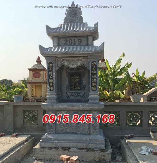 mộ hai mái đá xanh đẹp